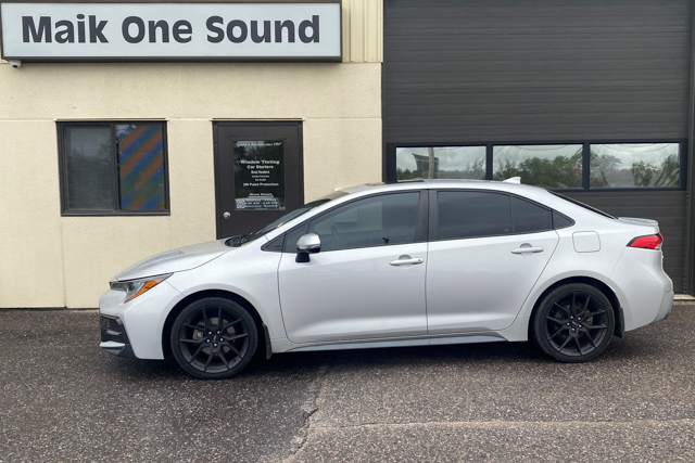 Toyota 2021 Corolla with professional window tint in North Bay
